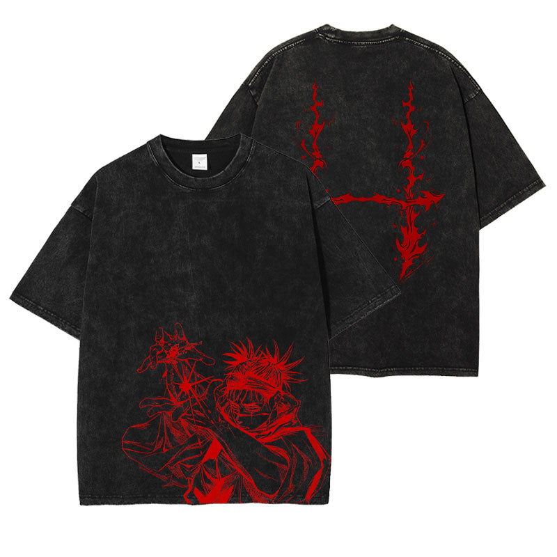 Cursed Sorcery Anime Graphic T-Shirt – Cotton Oversized Tee