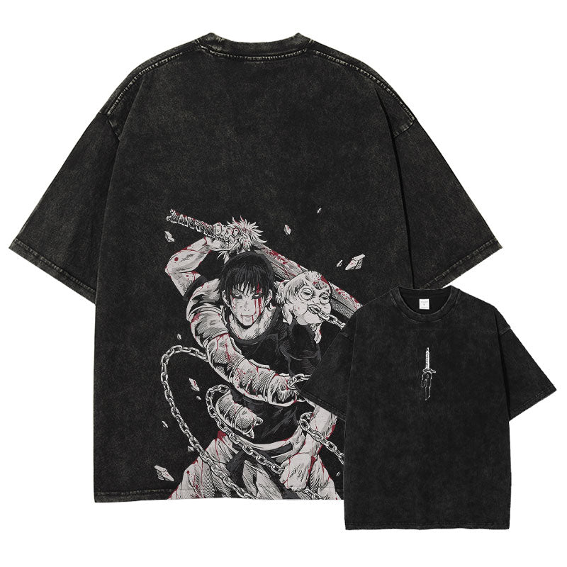 Cursed Chains Anime Graphic T-Shirt – Cotton Oversized Tee