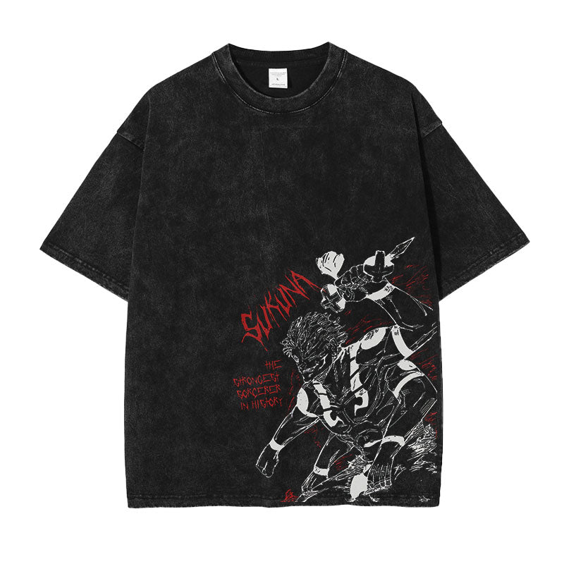 Cursed King Anime Graphic T-Shirt – Cotton Oversized Tee