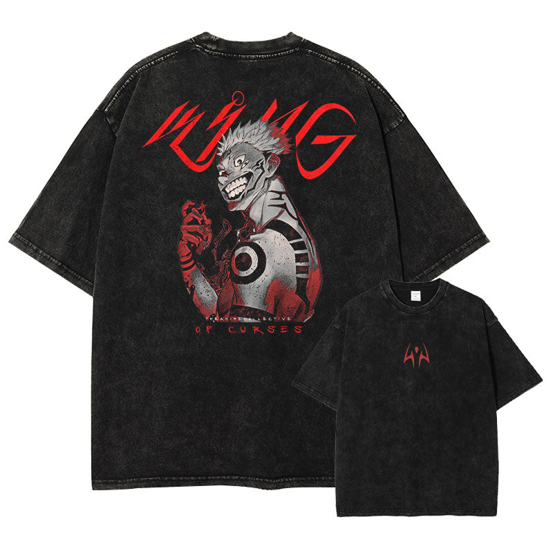 Cursed King Anime Graphic T-Shirt – Cotton Oversized Tee