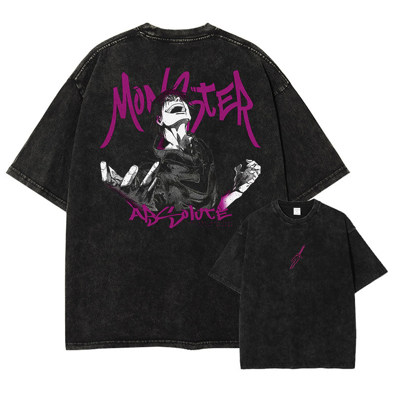 Cursed Monster Anime Graphic T-Shirt – Cotton Oversized Tee