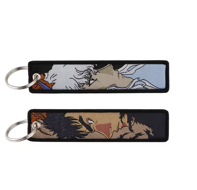 Dark Duo Anime Keychain Tag – Double-Sided Embroidered