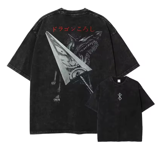 Guts Anime Graphic T-Shirt – Cotton Oversized Tee