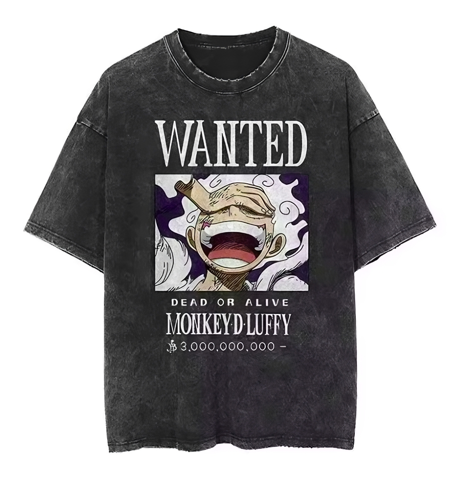 Wanted Pirate Anime Graphic T-Shirt – Cotton Oversized Tee