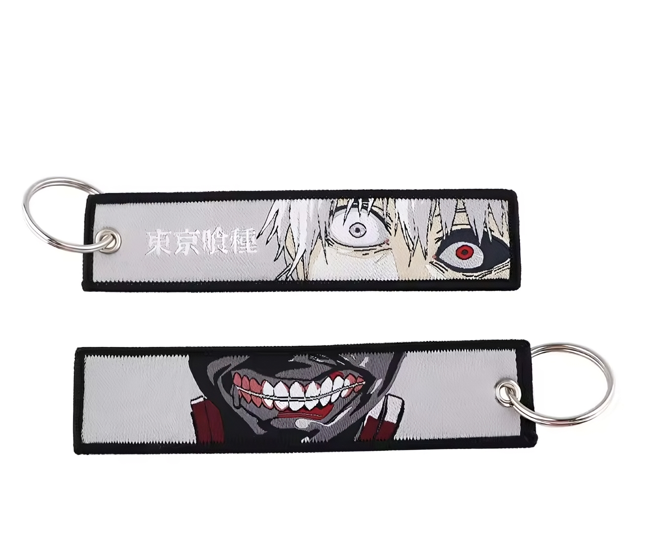 Ghoul Eyes Anime Keychain Tag – Double-Sided Embroidered