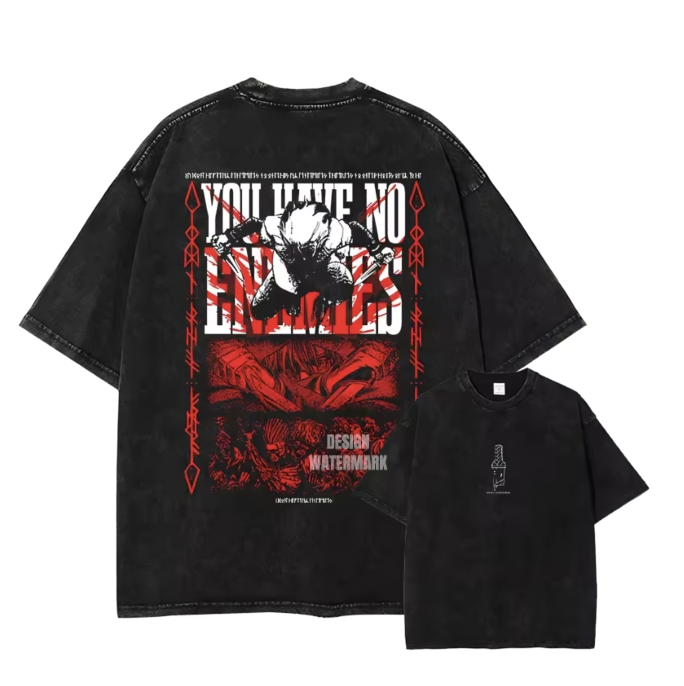 No Enemies Anime Graphic T-Shirt – Cotton Oversized Tee