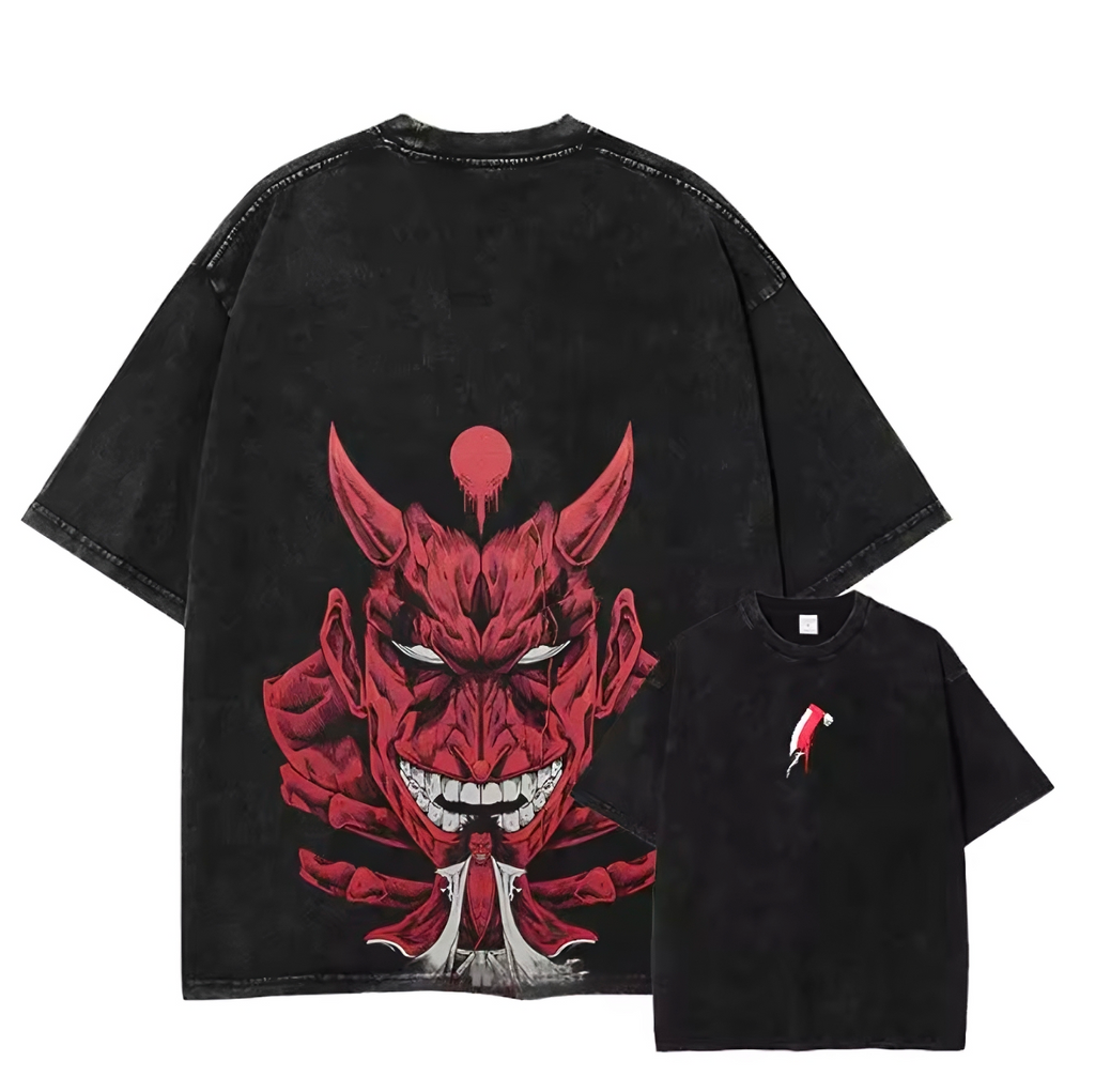 Demon Hollow Anime Graphic T-Shirt – Cotton Oversized Tee