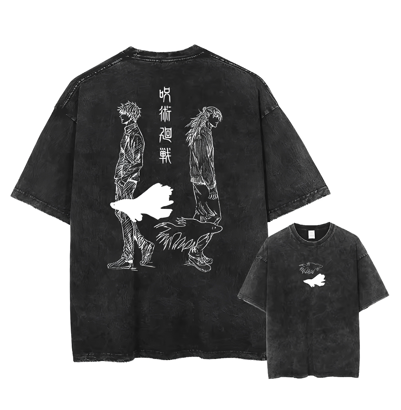 Cursed Duality Anime Graphic T-Shirt – Cotton Oversized Tee